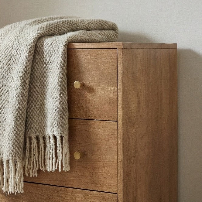 Scandinavian Light Walnut Oslo Chest of 3 Drawers - Image 8