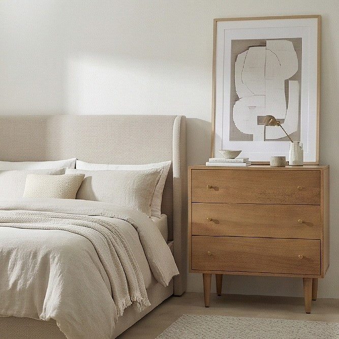 Scandinavian Light Walnut Oslo Chest of 3 Drawers - Image 9