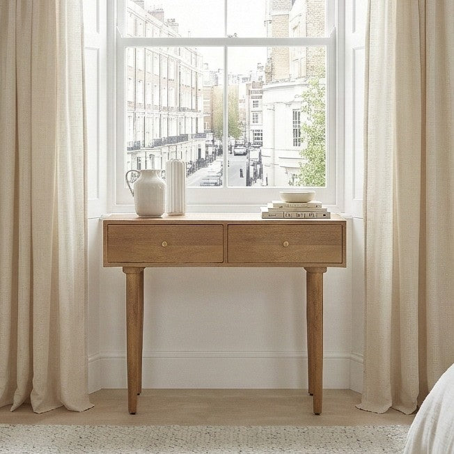 Scandinavian Light Walnut Oslo Console, Dressing Table, and Desk - Image 4