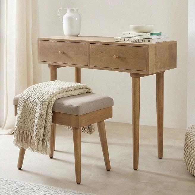 Scandinavian Light Walnut Oslo Console, Dressing Table, and Desk - Image 5