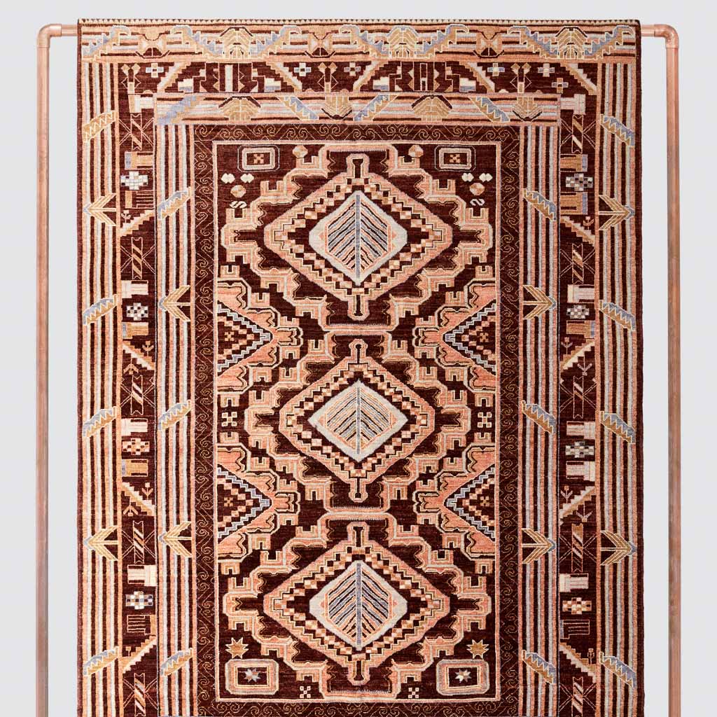 Salma Hand-Knotted Area Rug - Rust