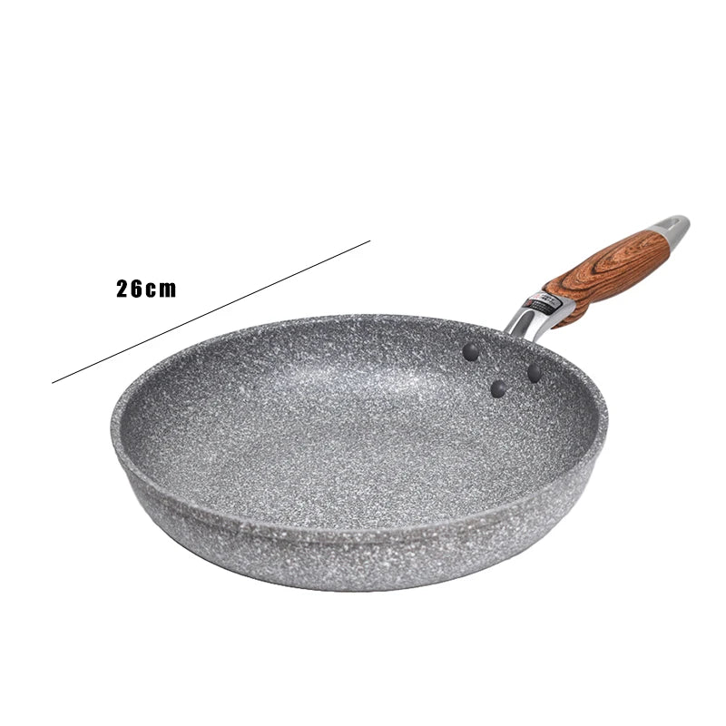 Durable Stone Frying Wok Pan Non-stick Ceramic Pot Induction Fryer Steak Cooking Gas Stove Skillet Cookware - Frying Pan 26cm