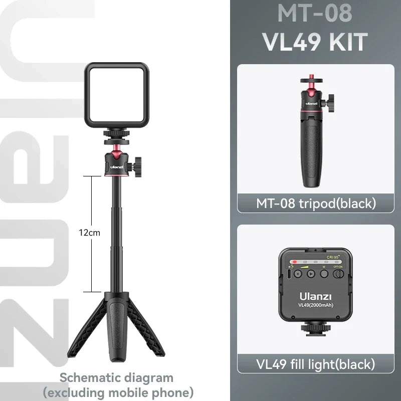 Ulanzi MT-08 Mini Tripod White - MT-08 Black kit 2