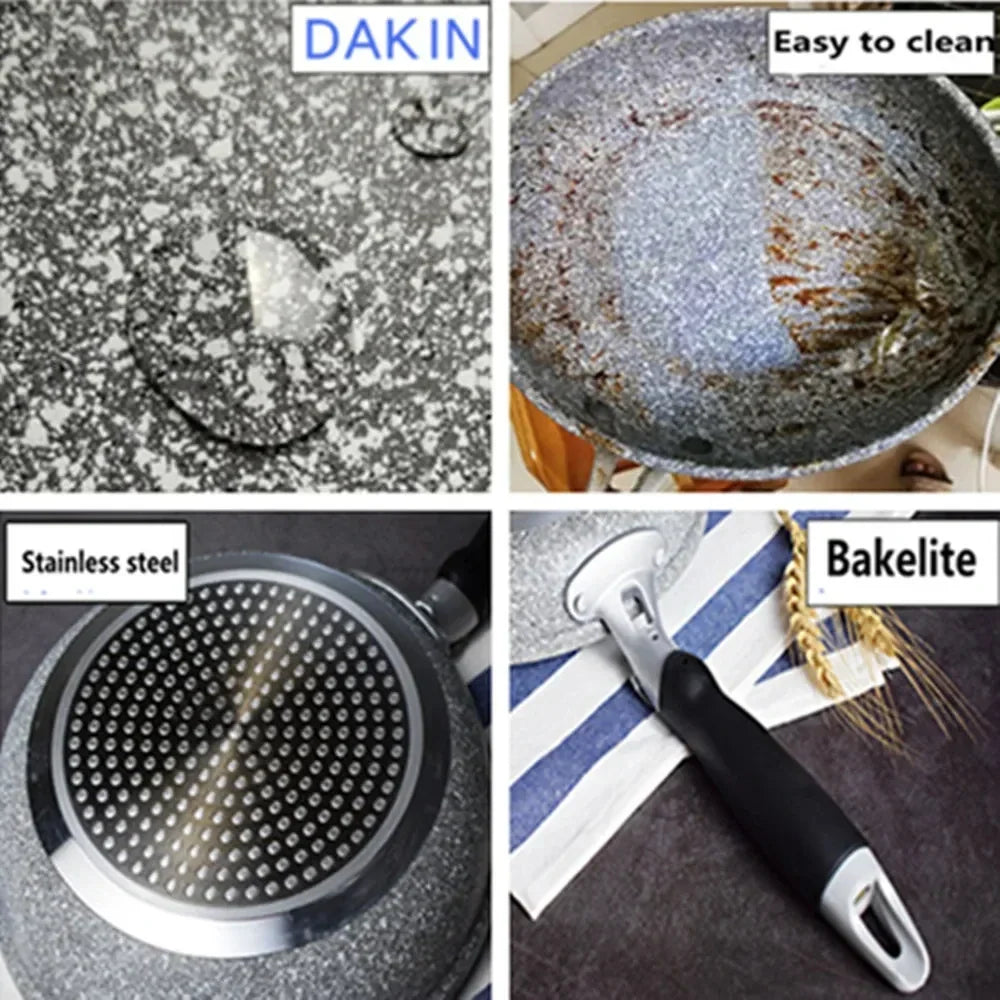 Durable Stone Frying Pan28/26/24/20cm Wok Non-stick Pan Skillet Cauldron Induction Cooker Pans Pancake Egg Gas - Image 6