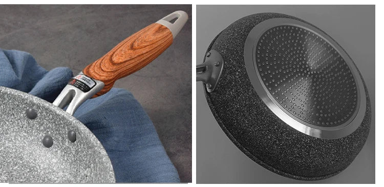 Durable Stone Frying Wok Pan Non-stick Ceramic Pot Induction Fryer Steak Cooking Gas Stove Skillet Cookware Tool - Image 11