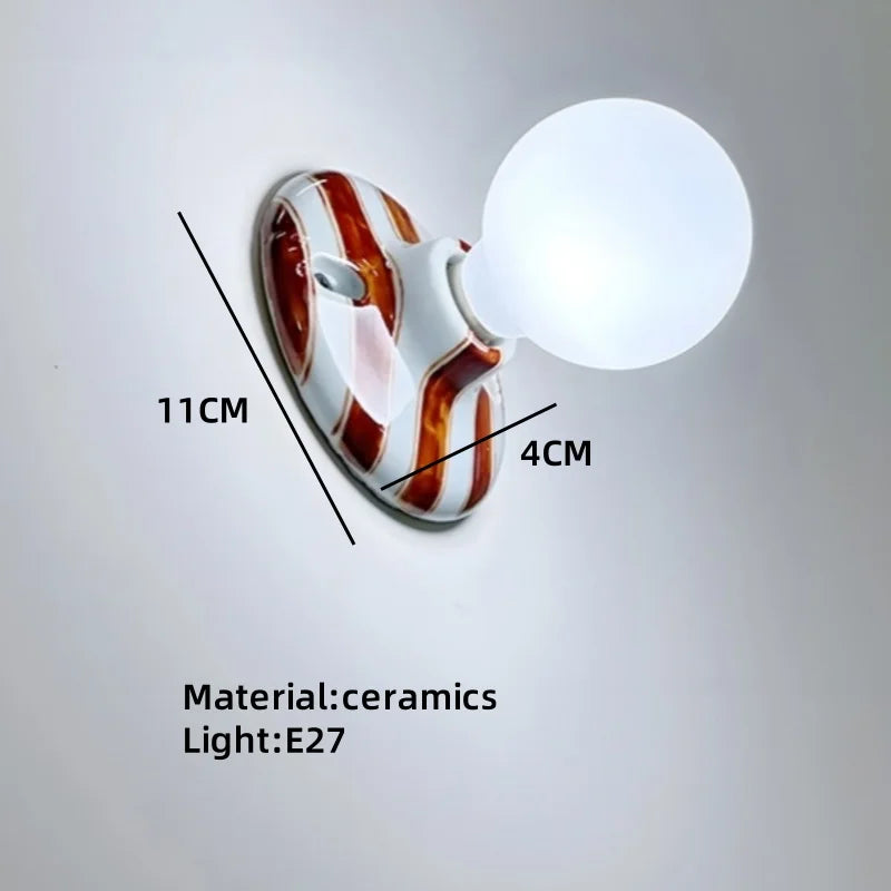 Contemporary Retro Ceramic Wall Light - Brown