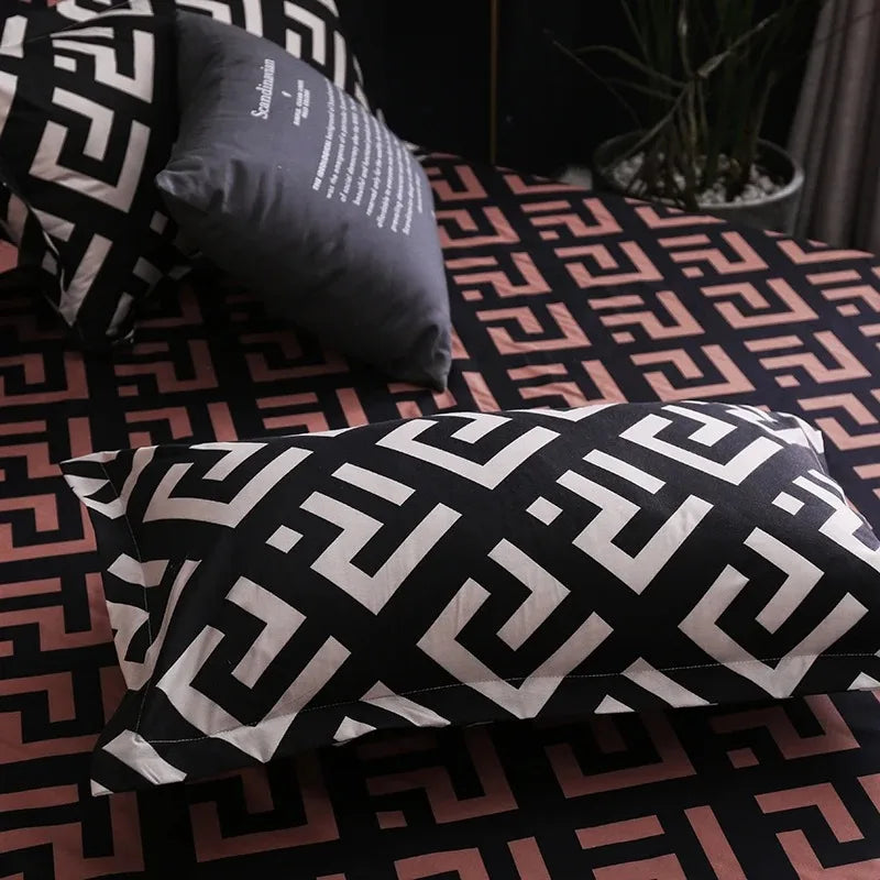 Luxury Black Bedding Comforter Elegant Duvet Cover & Pillowcases - Image 6