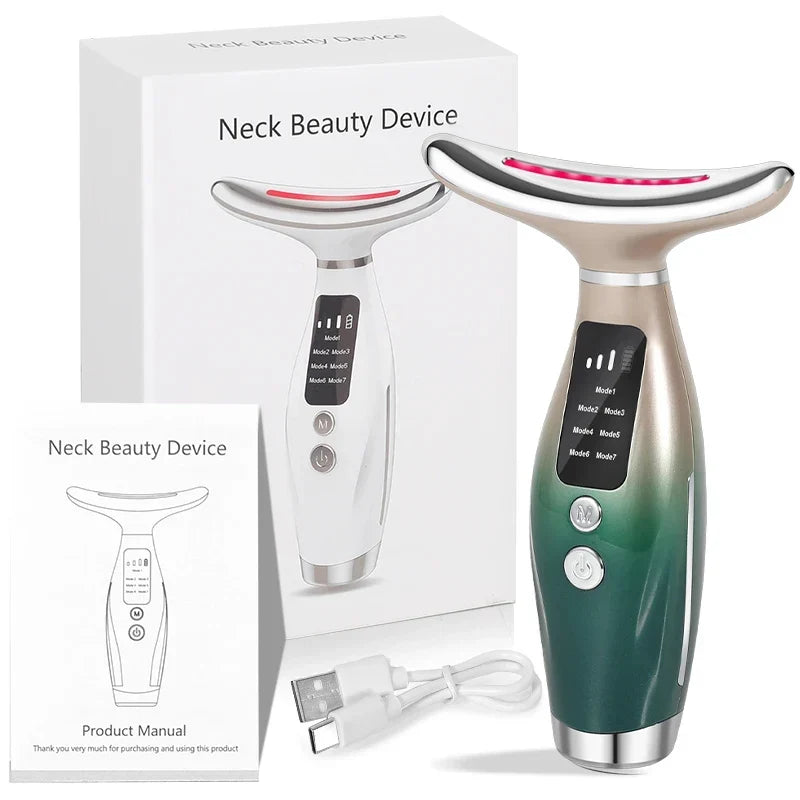 New EMS Micro-current Neck Face Beauty Device - Gradient Green