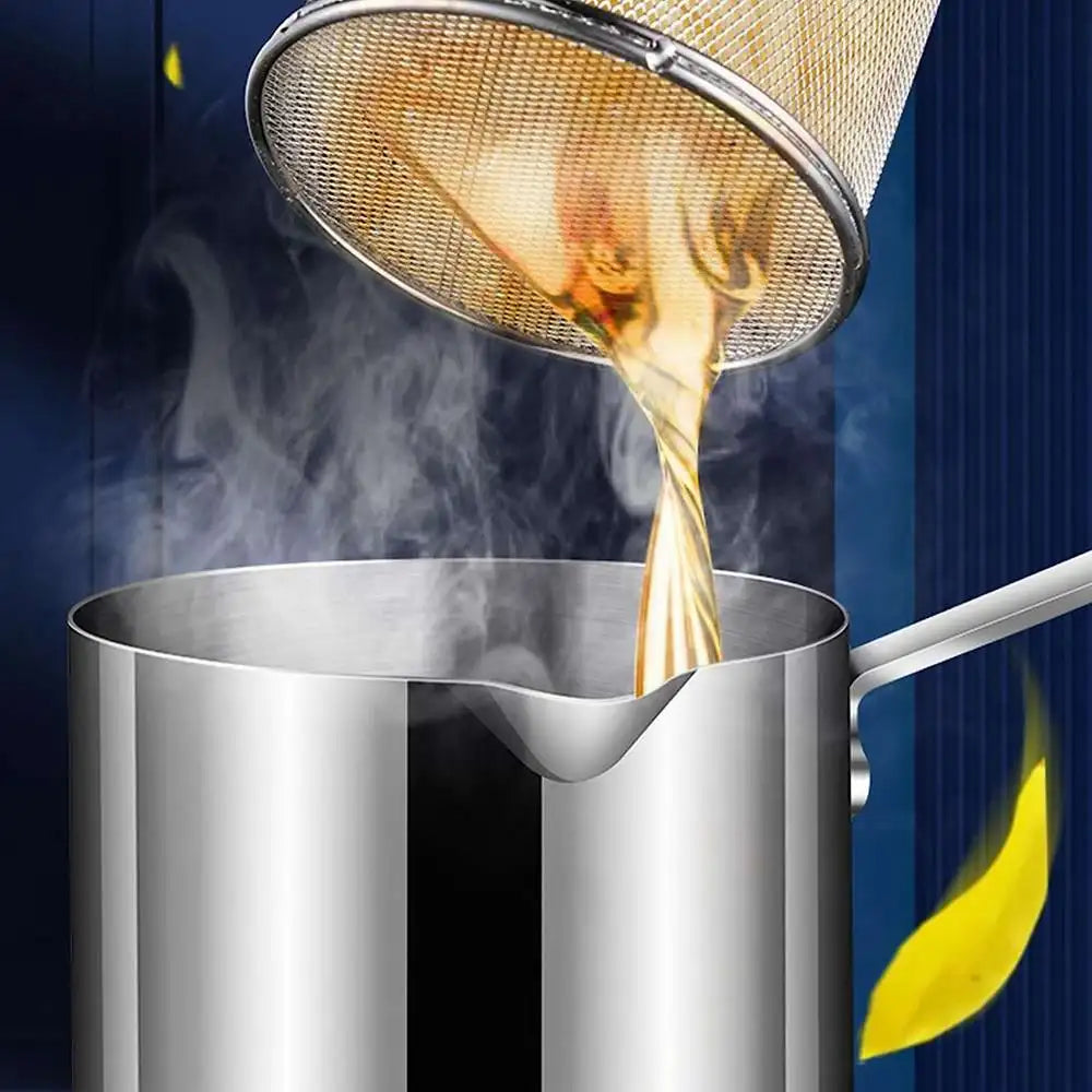 Deep Frying Pot Kitchen Fryer With Strainer Stainless Steel Tempura Fryer Pan Fry Pot Chicken Fried Chicken - Image 10