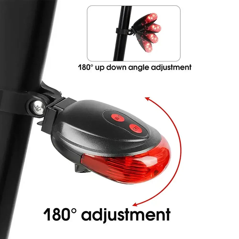 5 LED Bicycle Tail Light with Laser Safety Beam - Image 2