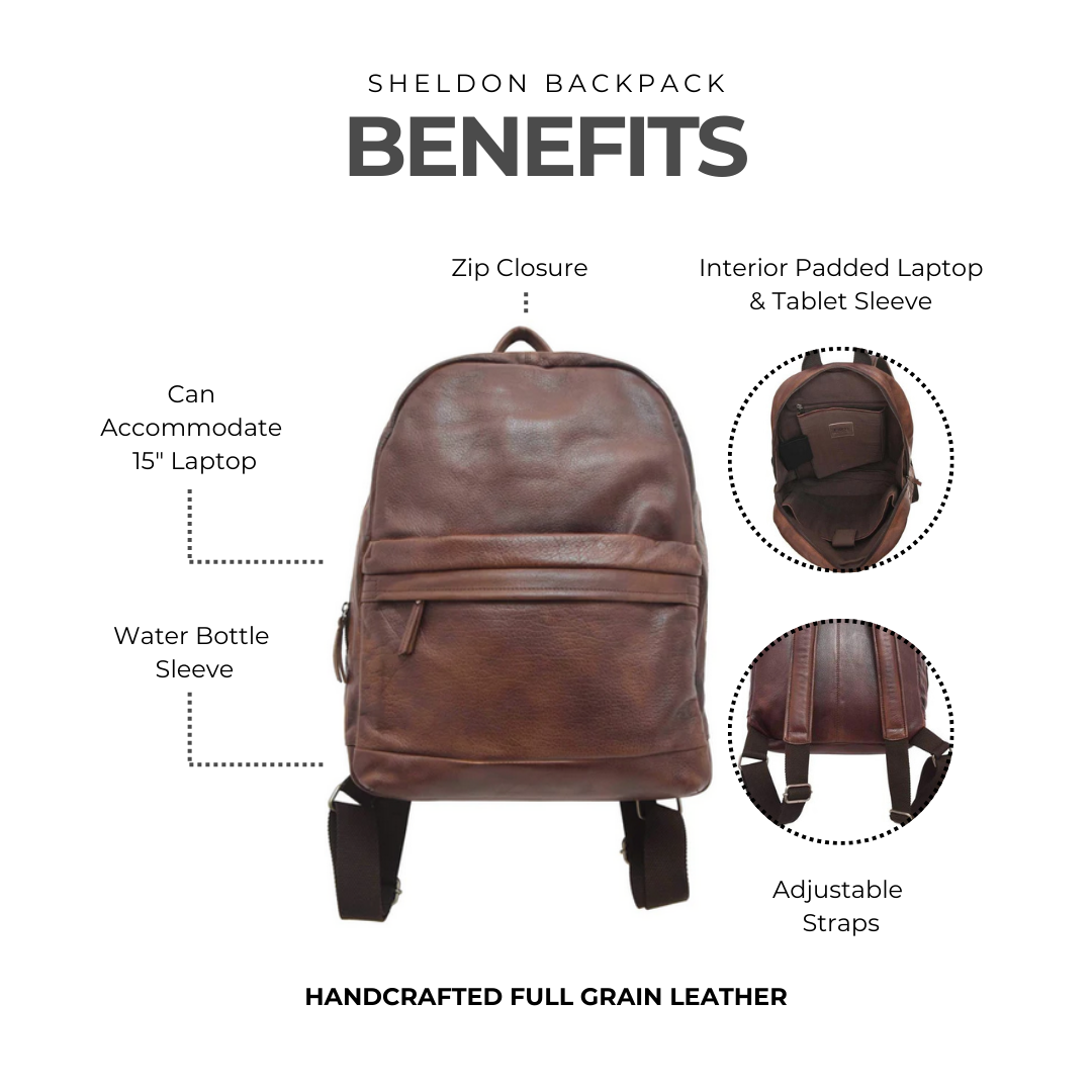 Sheldon Leather Backpack - Image 8