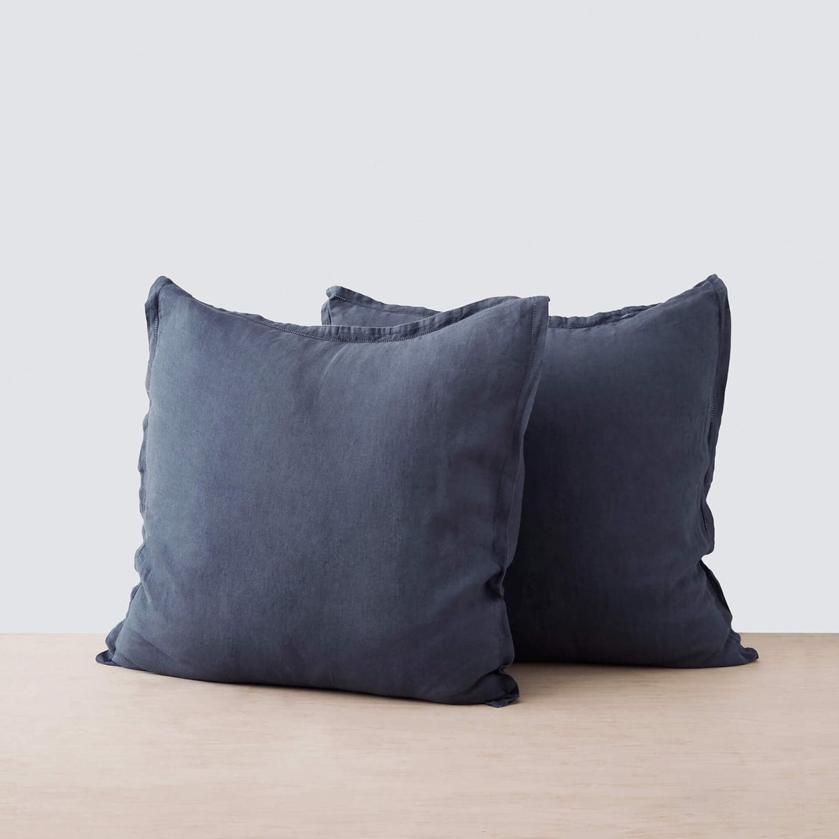 Stonewashed Linen Euro Shams - Slate Blue