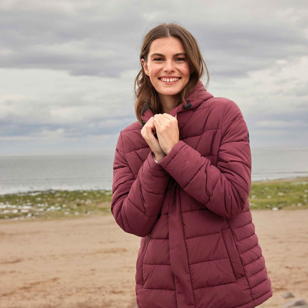 Sleight Womens Short Insulated Parka - Burgundy - Image 9