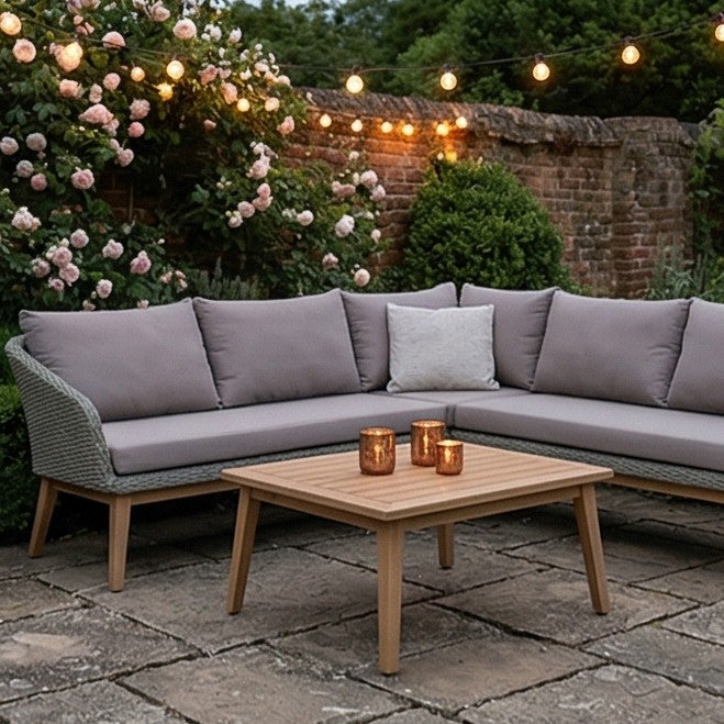 Sol 5 Seater Corner Lounge Set with Square Coffee Table - Image 4