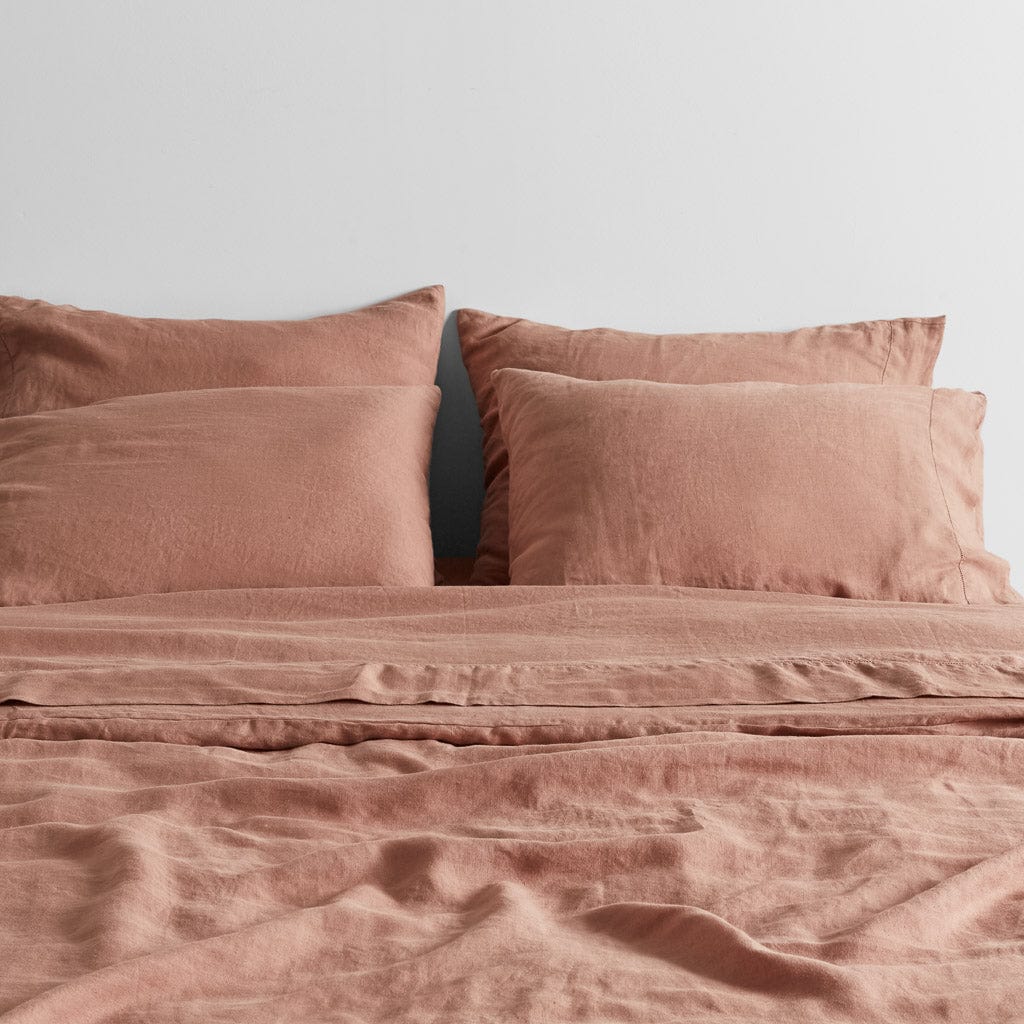 Stonewashed Linen Bed Bundle - Rose