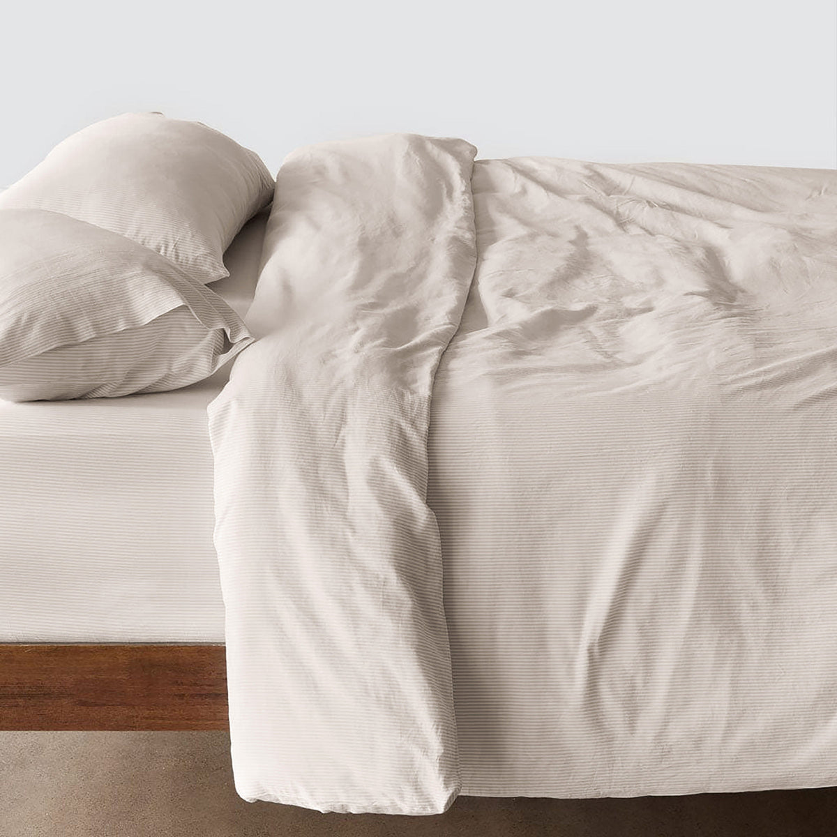 Stonewashed Linen Duvet Cover - Barley Stripe