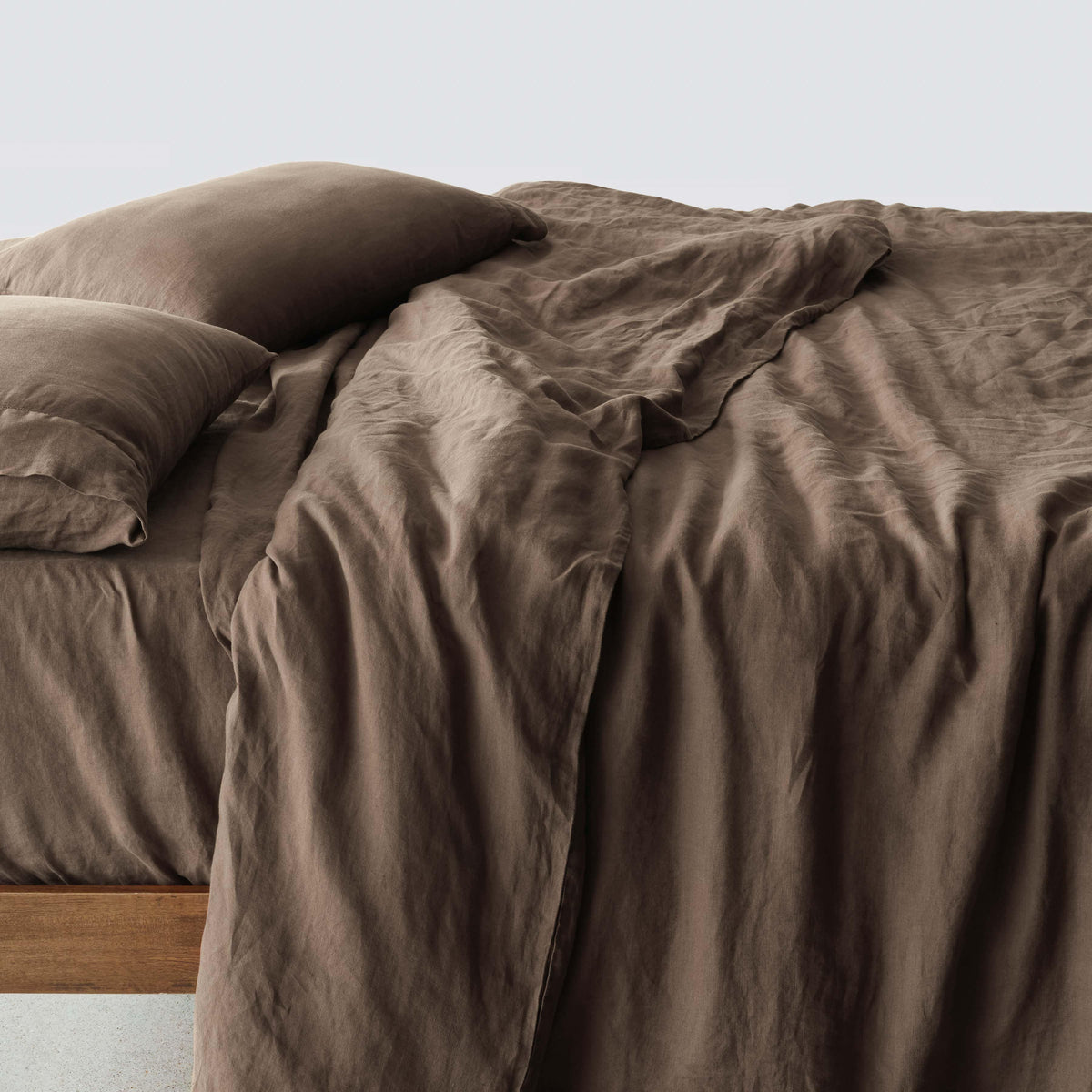Stonewashed Linen Duvet Cover - Espresso