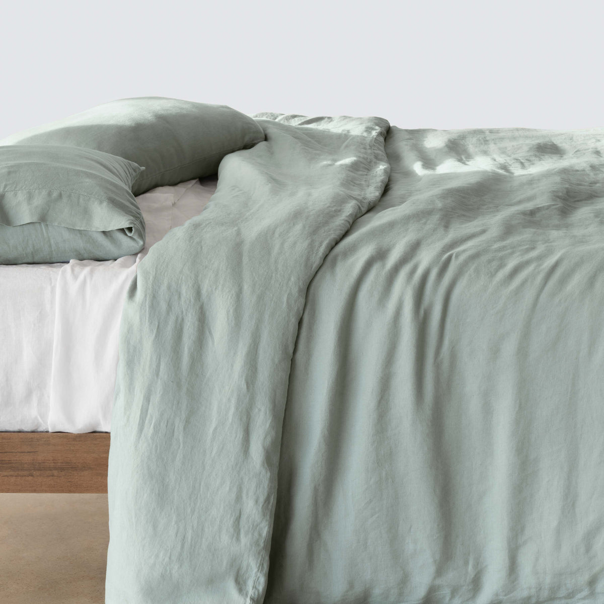 Stonewashed Linen Duvet Cover - Seaglass