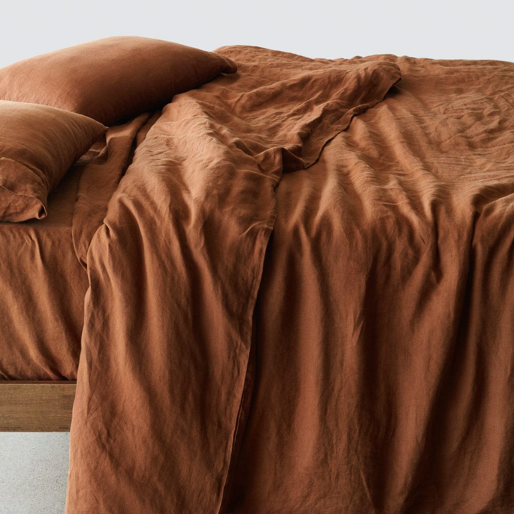 Stonewashed Linen Duvet Cover - Sienna