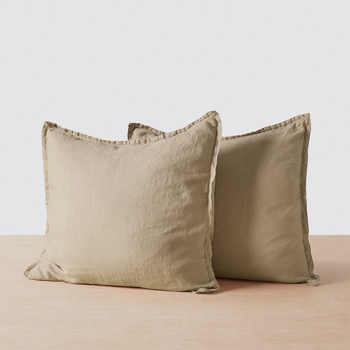Stonewashed Linen Euro Shams - Barley