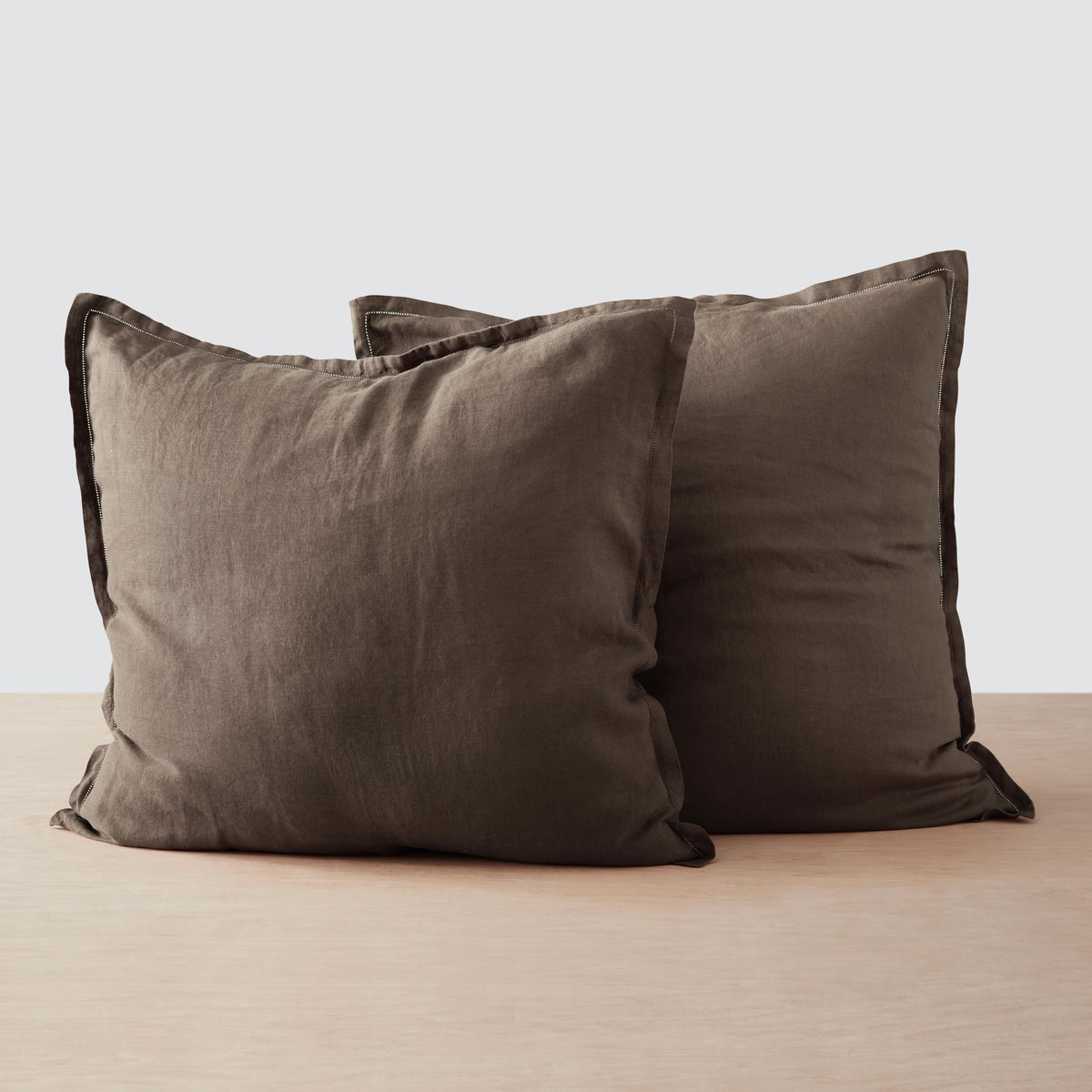 Stonewashed Linen Euro Shams - Espresso