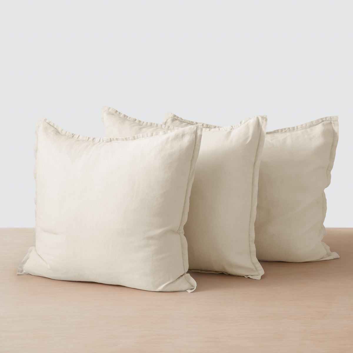 Stonewashed Linen Euro Shams - Ivory / Set of 3