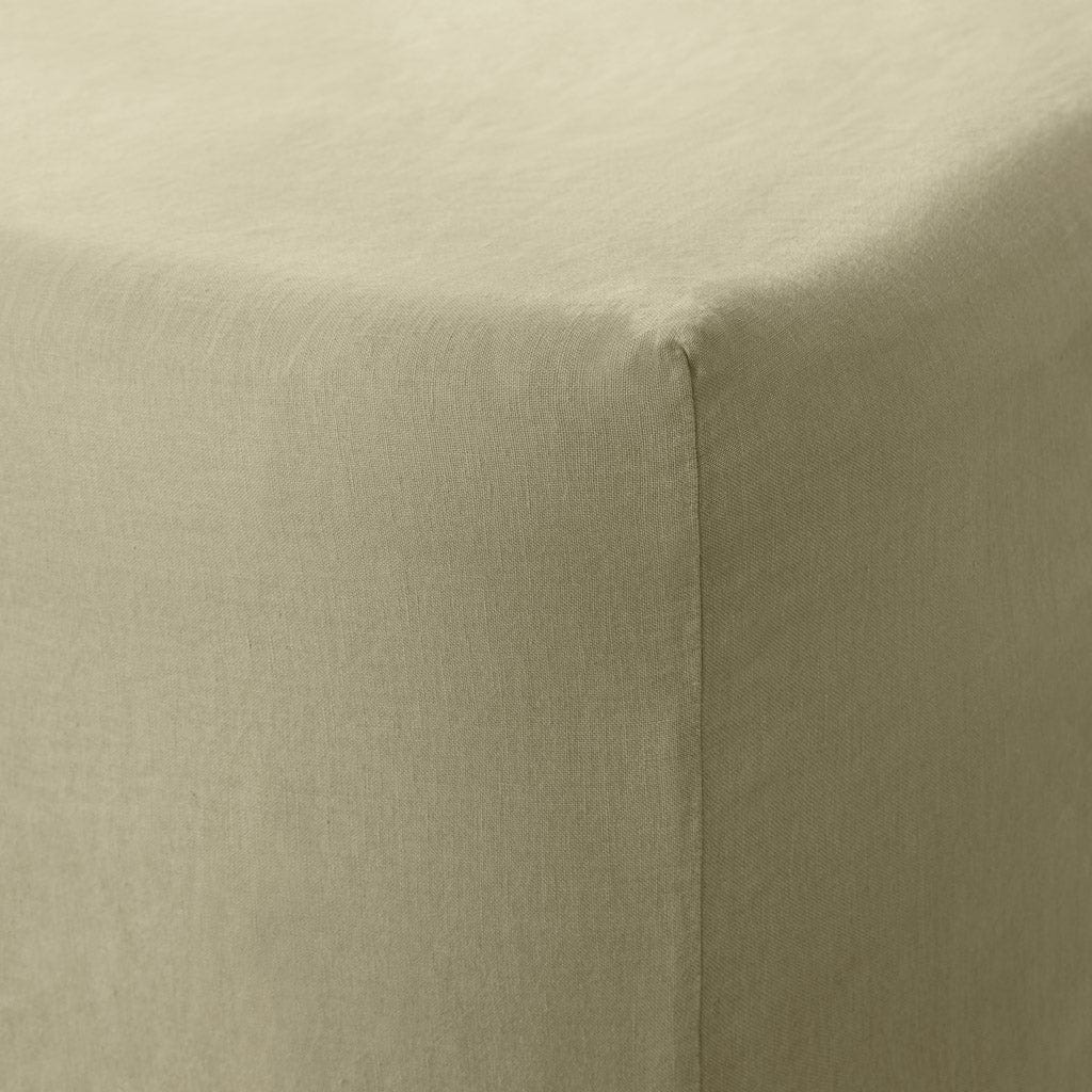 Stonewashed Linen Fitted Sheet - Sage