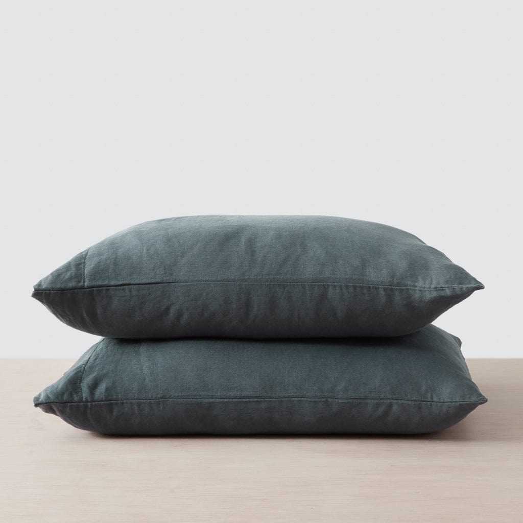 Stonewashed Linen Pillowcases - Aegean