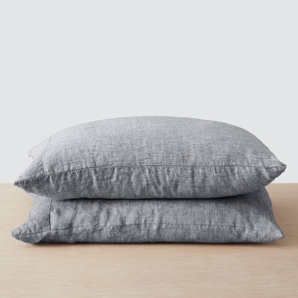 Stonewashed Linen Pillowcases - Indigo Chambray