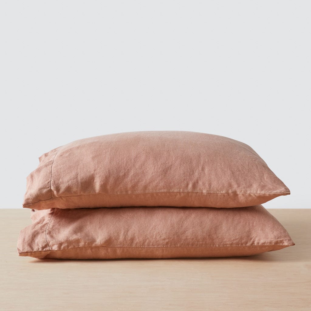 Stonewashed Linen Pillowcases - Rose