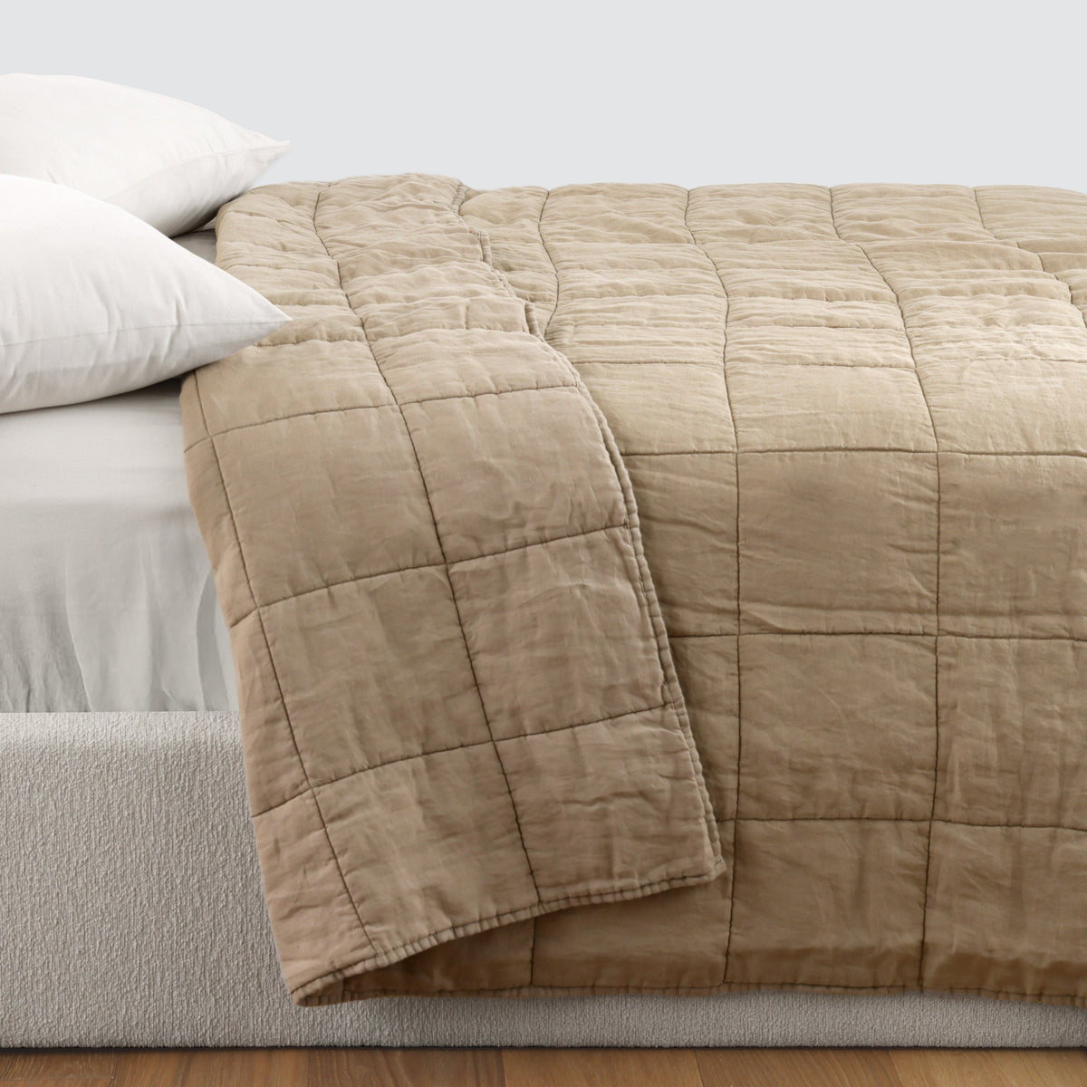Stonewashed Linen Quilt - Barley