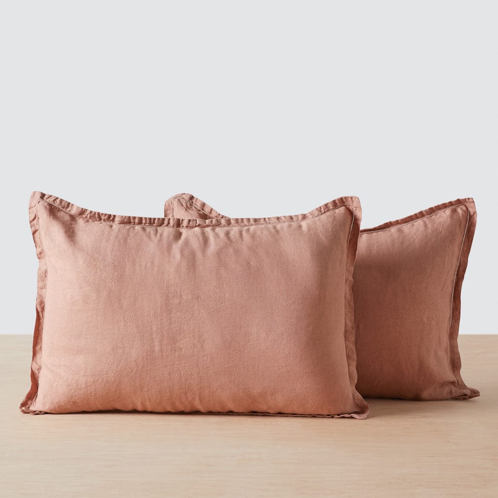 Stonewashed Linen Shams - Rose