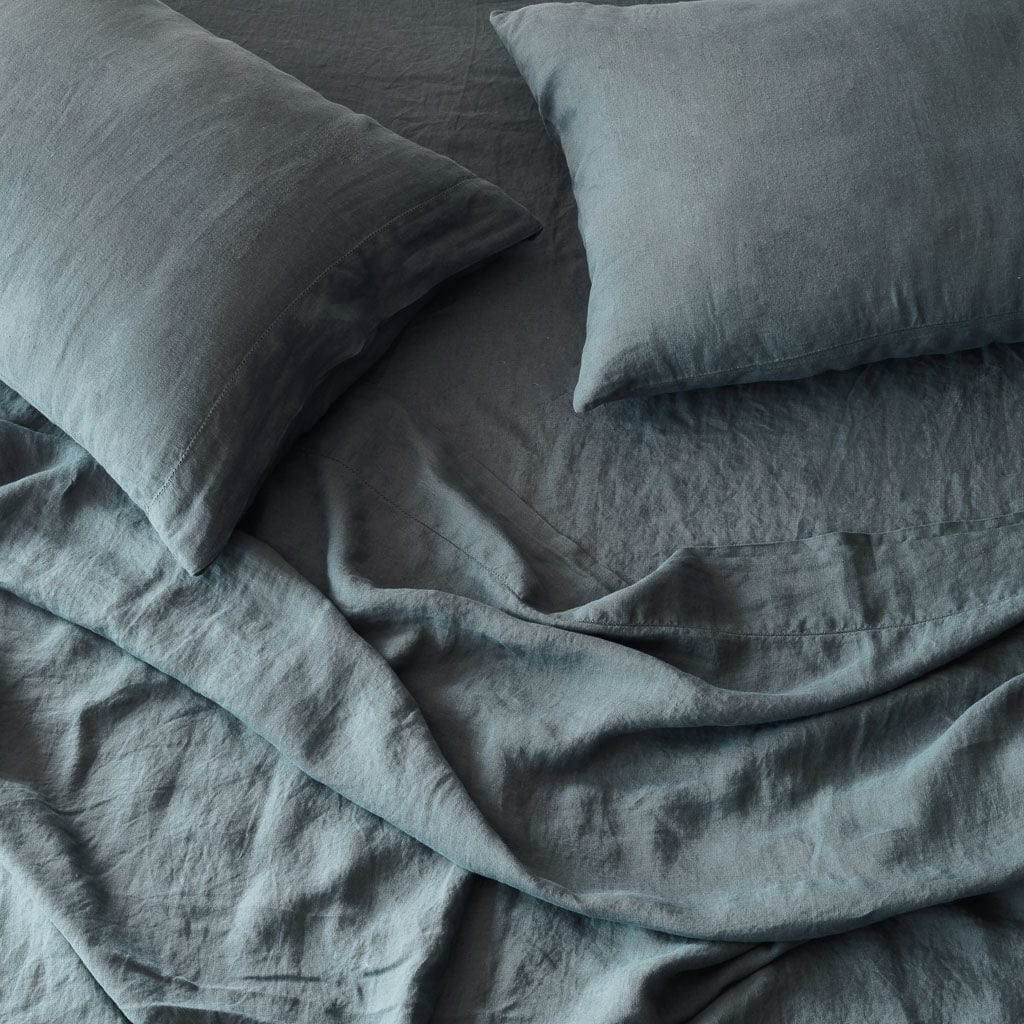 Stonewashed Linen Sheet Set - Aegean