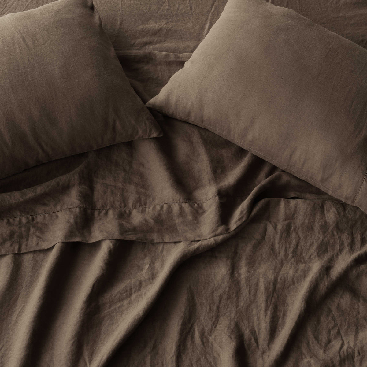 Stonewashed Linen Sheet Set - Espresso