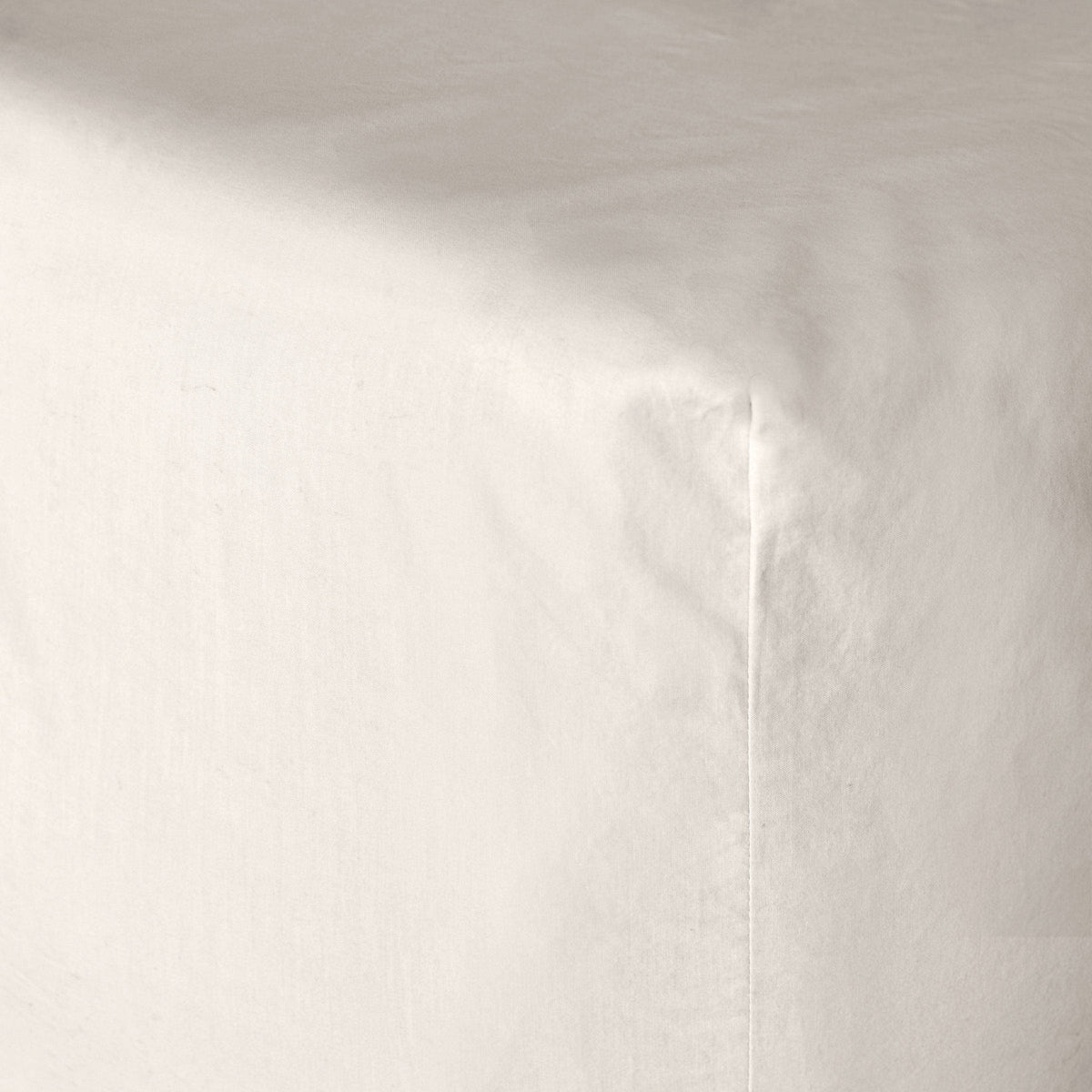 Stonewashed Organic Cotton Percale Fitted Sheet - Ivory