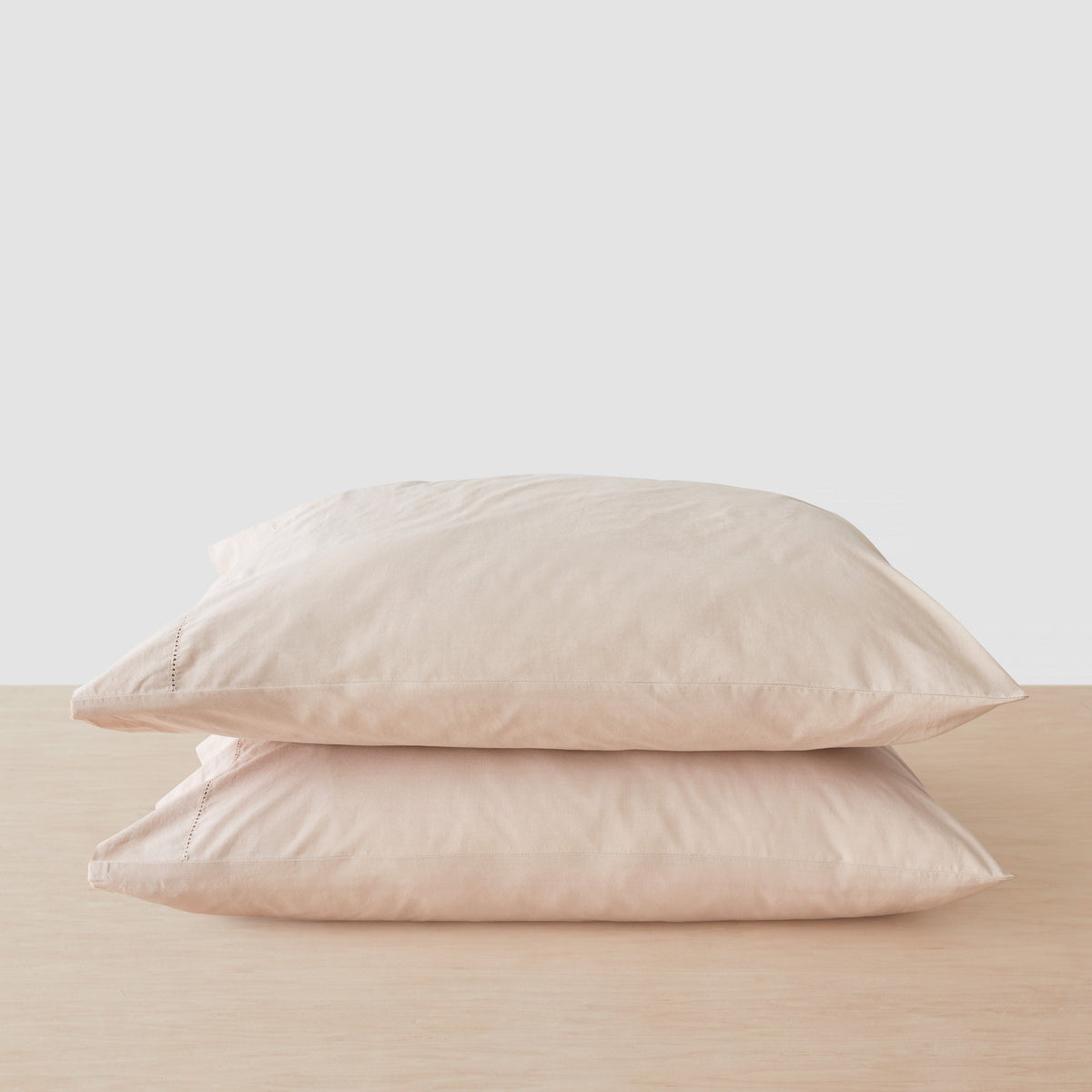 Stonewashed Organic Cotton Percale Pillowcases - Blush