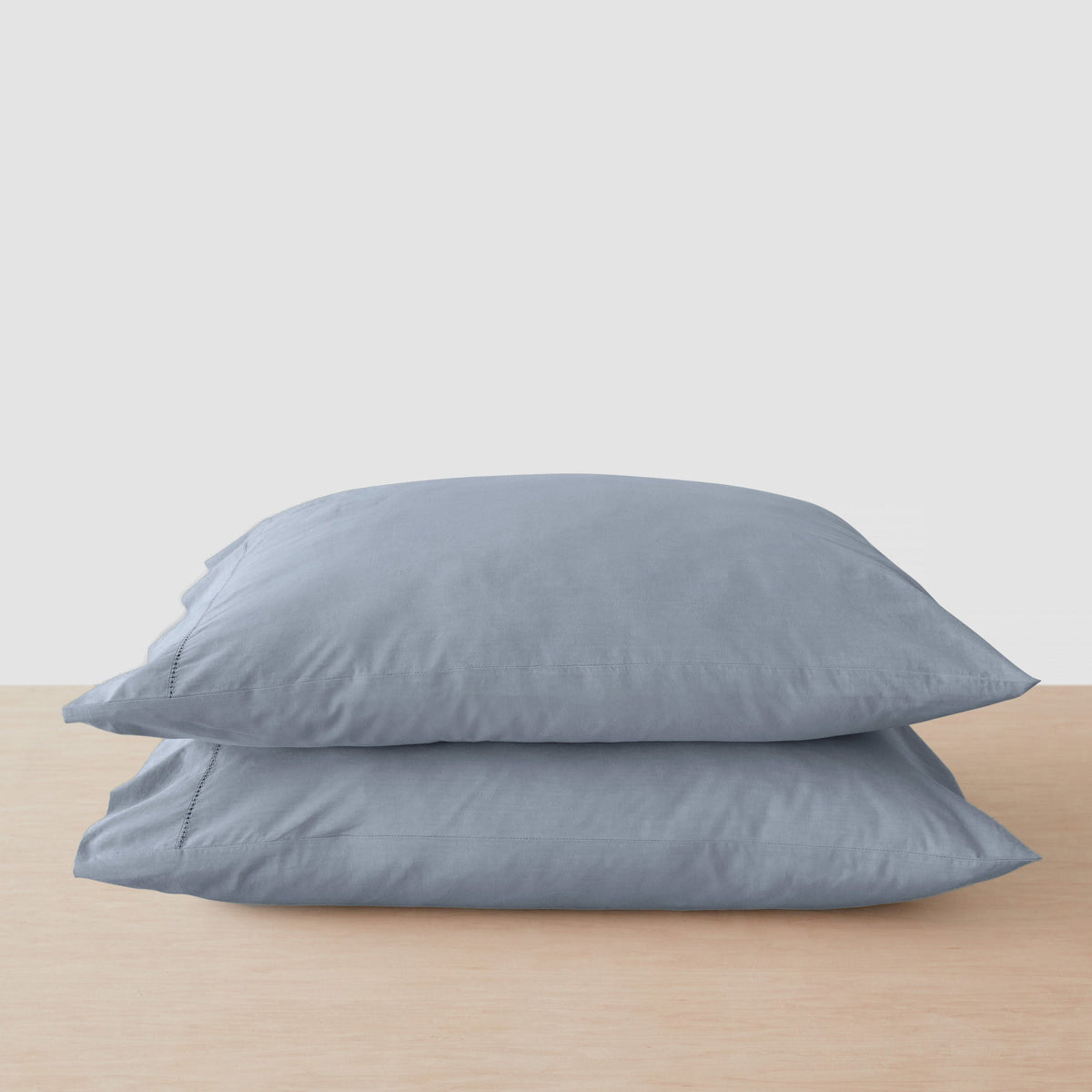 Stonewashed Organic Cotton Percale Pillowcases - French Blue