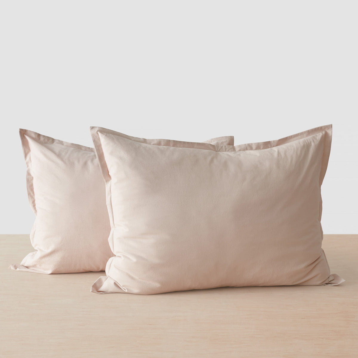 Stonewashed Organic Cotton Percale Shams - Blush