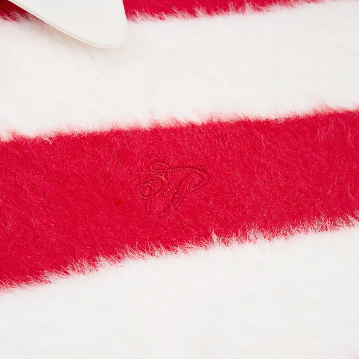 3.Paradis Fluffy Knit LS Polo (Redwhite) - Image 4