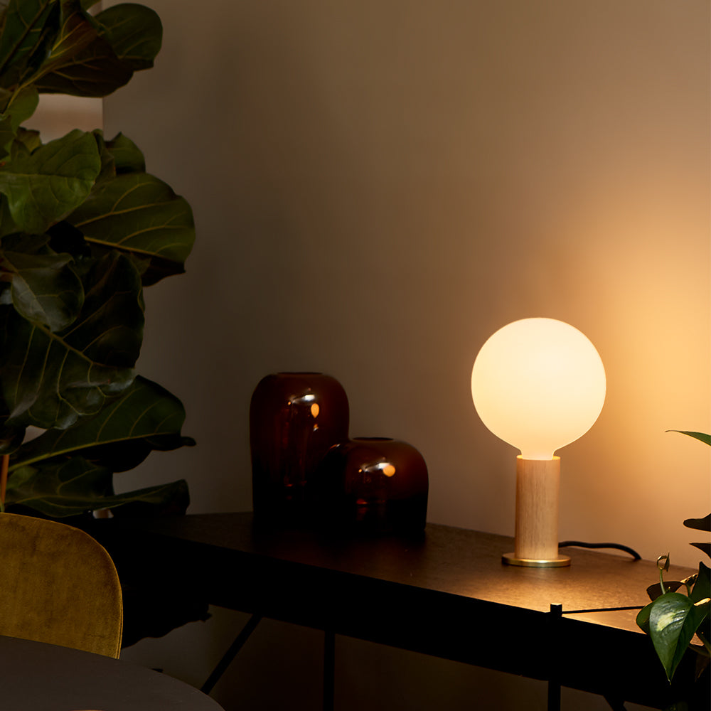 Knuckle Table Lamp in Oak + Sphere IV - Image 3
