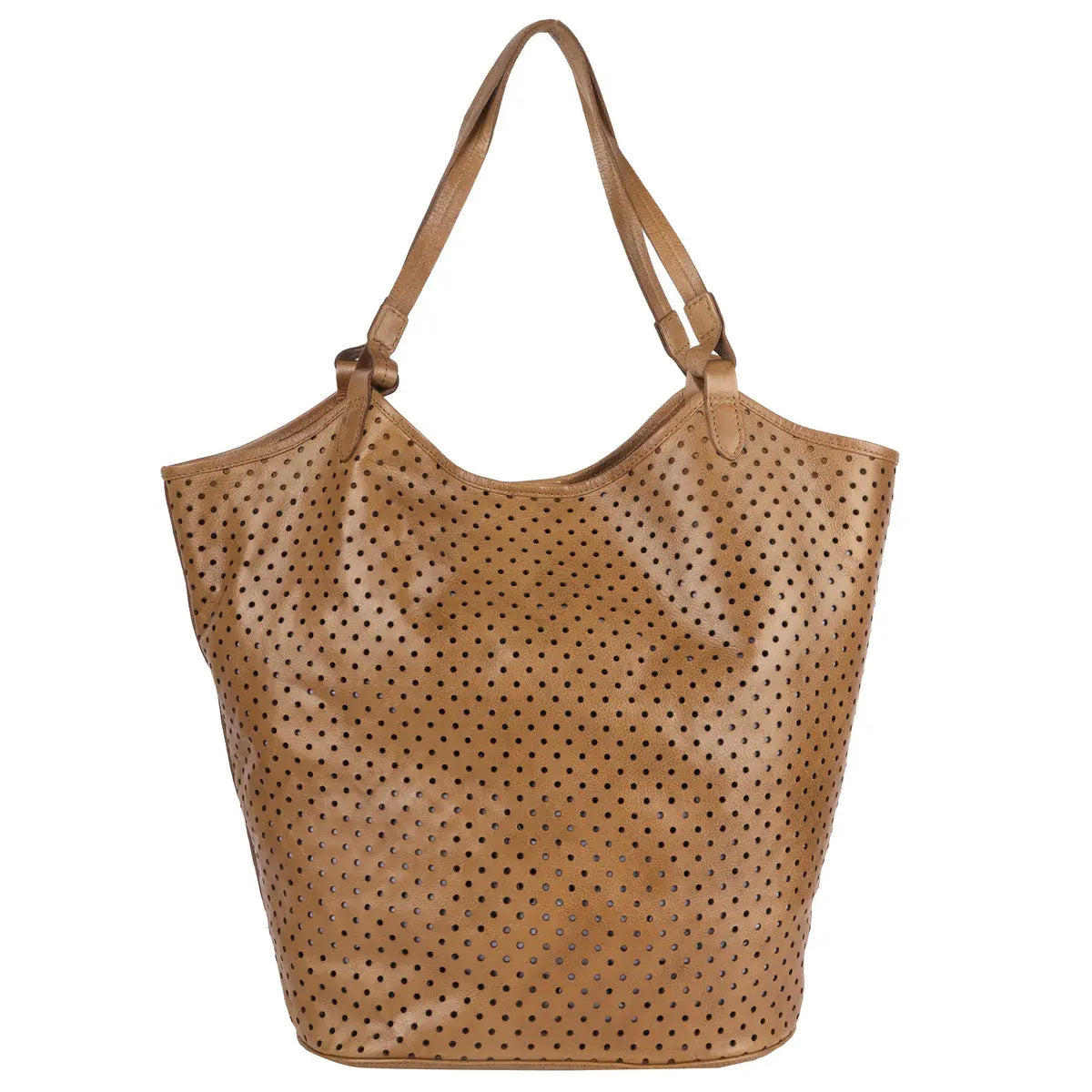 Tour Leather Tote Bag - Cognac
