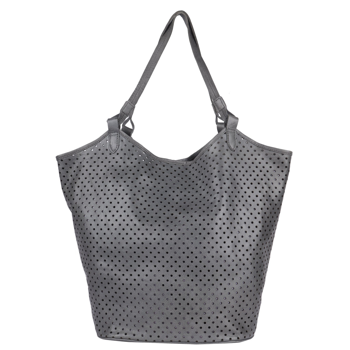 Tour Leather Tote Bag - Grey