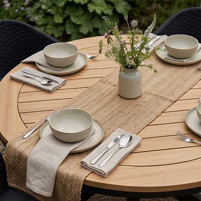 Tuscany 6 Seater Round Dining Set with Eden Night Dining Chairs - Image 5