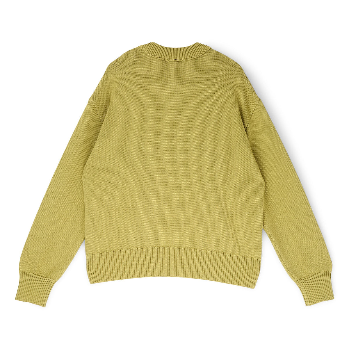 AMI Paris Crewneck Sweater With Contrasted AMI De Couer (Matcha/Ecru) - Image 2