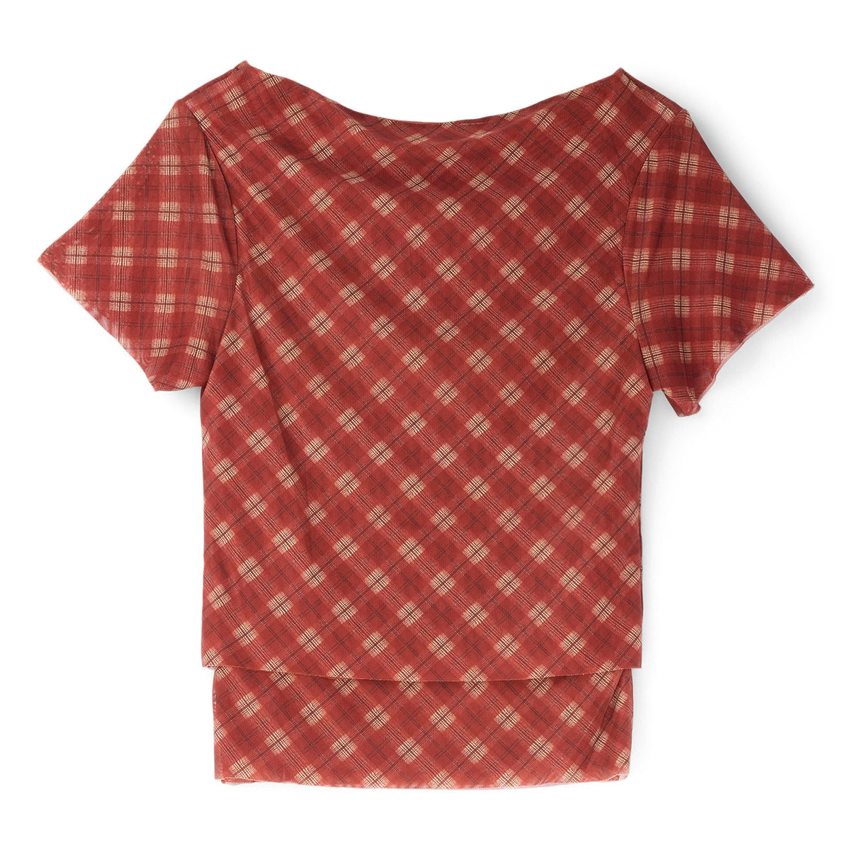 House of Sunny Retro Check Mesh Top (Multi) - Image 2