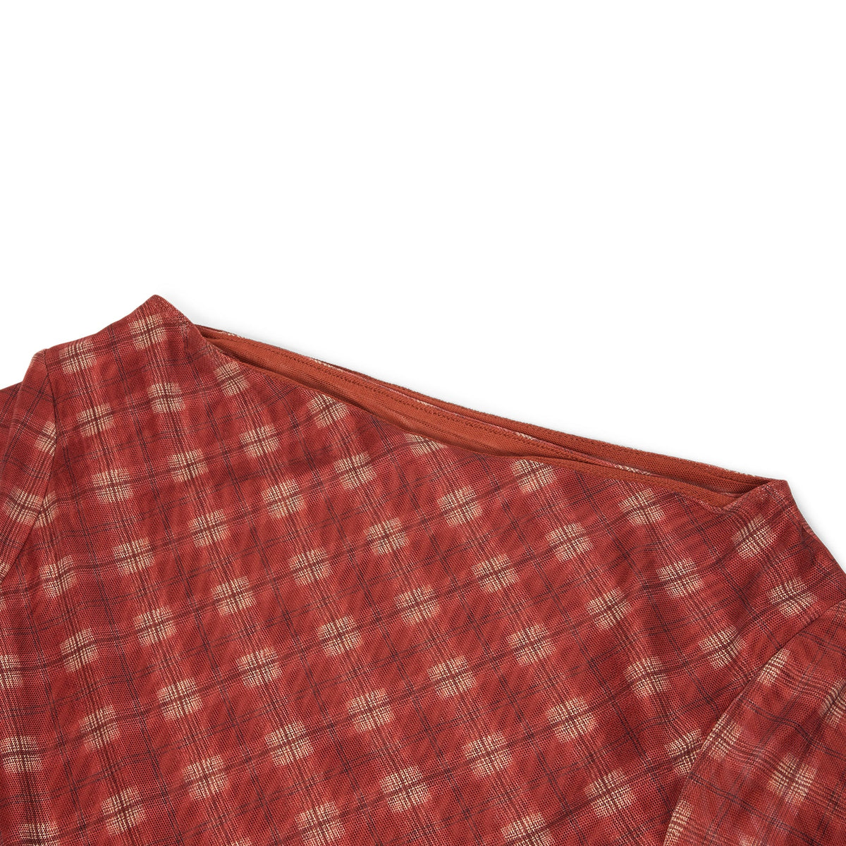 House of Sunny Retro Check Mesh Top (Multi) - Image 3