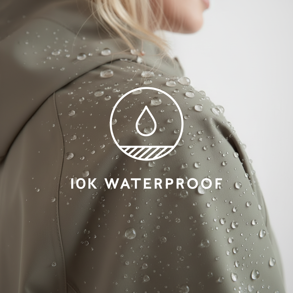 Vena Womens Waterproof Jacket - Pale Khaki - Image 11