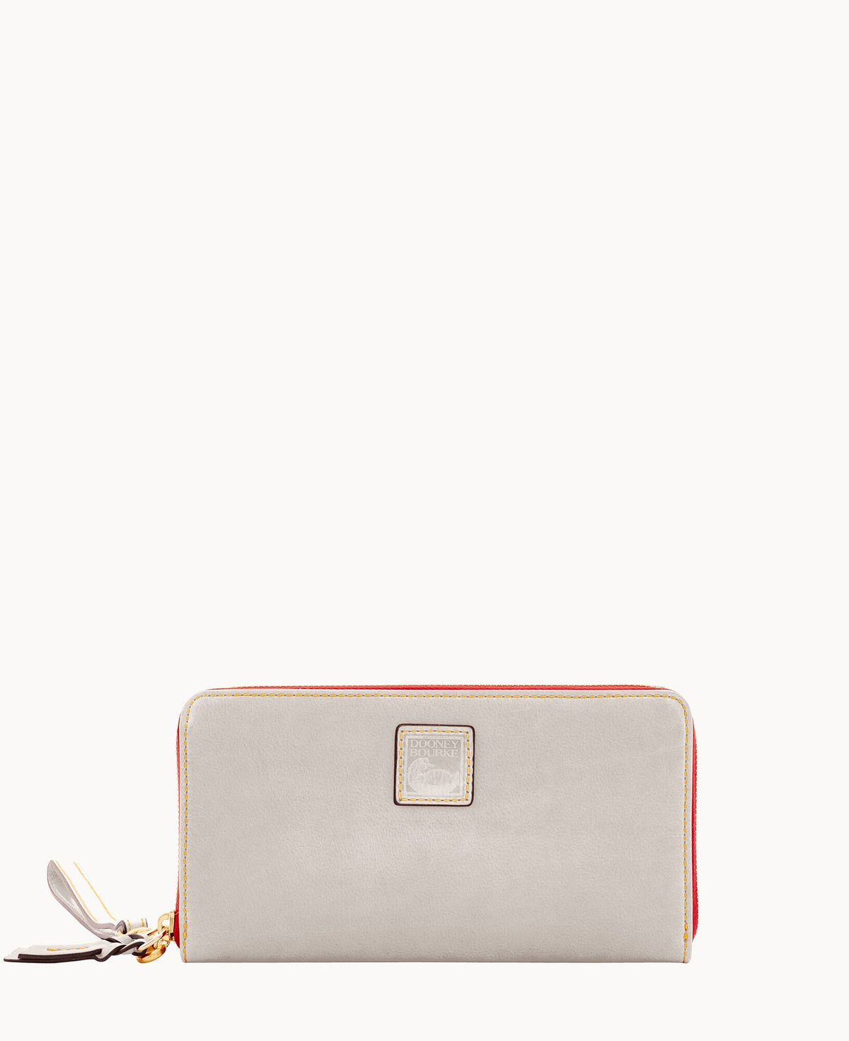Florentine Large Zip Around Wristlet - Ecru