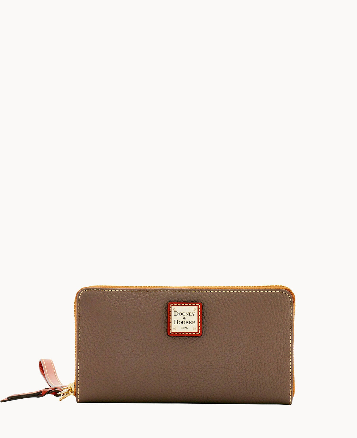 Pebble Grain Large Zip Around Wristlet - Elephant