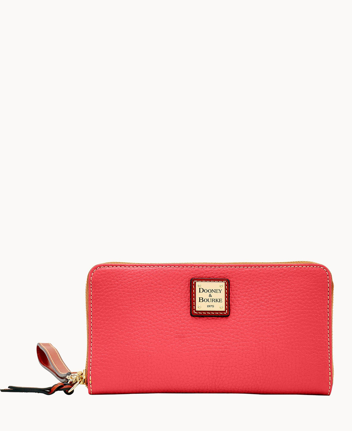Pebble Grain Large Zip Around Wristlet - Fuchsia